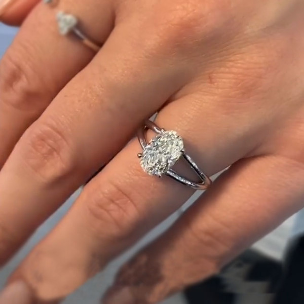 Handmade 2.5ct Split Shank Oval Cut Engagement Ring