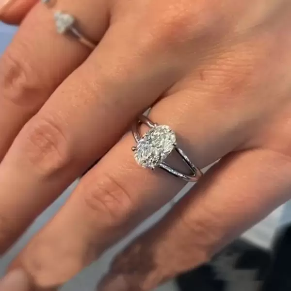 Handmade 2.5ct Split Shank Oval Cut Engagement Ring