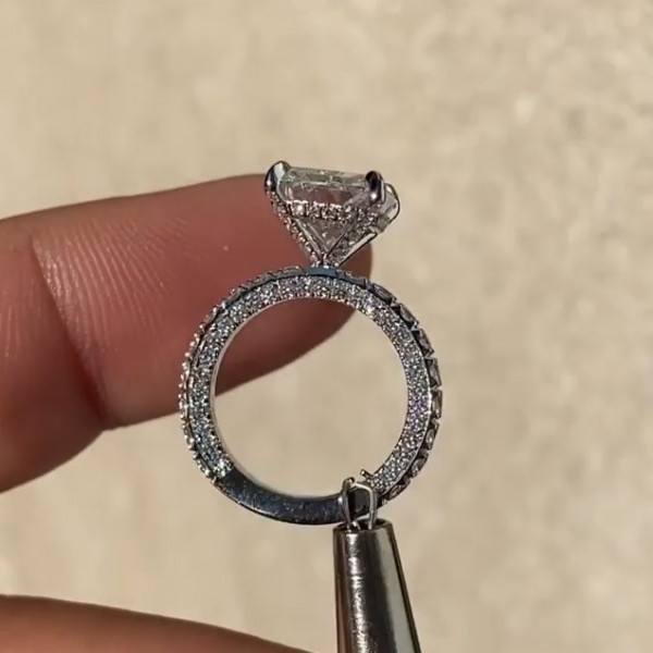 5ct Princess Cut White Sapphire Classic Engagement Ring