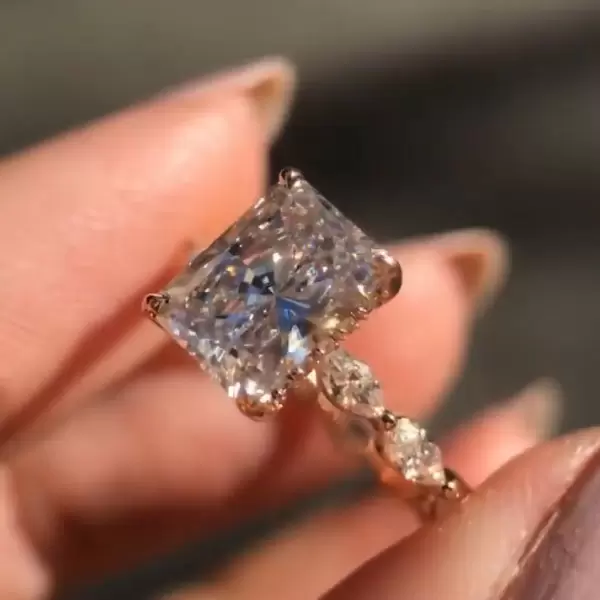 Radiant cut shop white sapphire