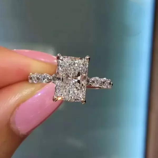 White sapphire radiant cut hot sale