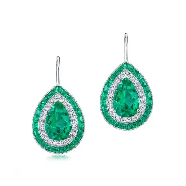 6.35ct Colombian Emerald Drop Earrings