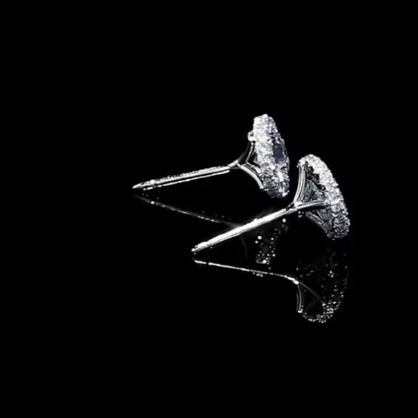 2.5ct Round Cut White Sapphire Halo Stud Earrings