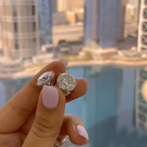 2ct Brilliant Round Cut  Diamond Stud Earrings