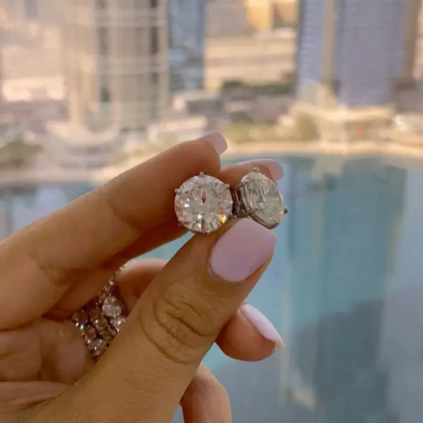 2ct Brilliant Round Cut  Diamond Stud Earrings