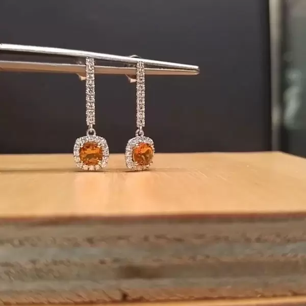 Handmade 1.25 Ct Cushion Cut 925 Silver Dangle Earrings