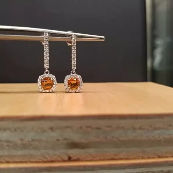 Handmade 1.25 Ct Cushion Cut 925 Silver Dangle Earrings