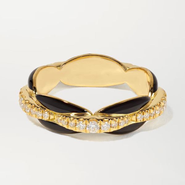 Black Enamel Infinity Eternity Ring