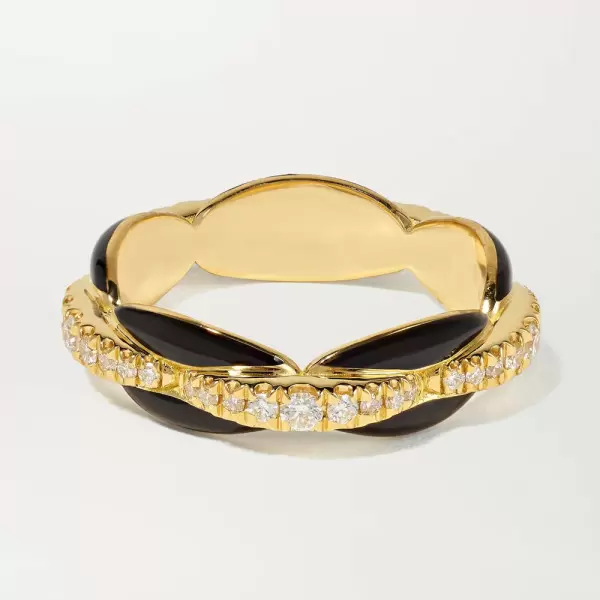 Black Enamel Infinity Eternity Ring