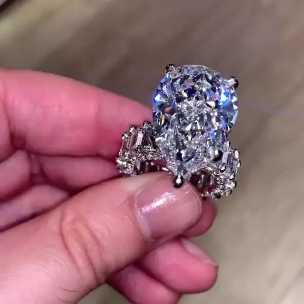 12ct Pear Cut White Sapphire Engagement Ring