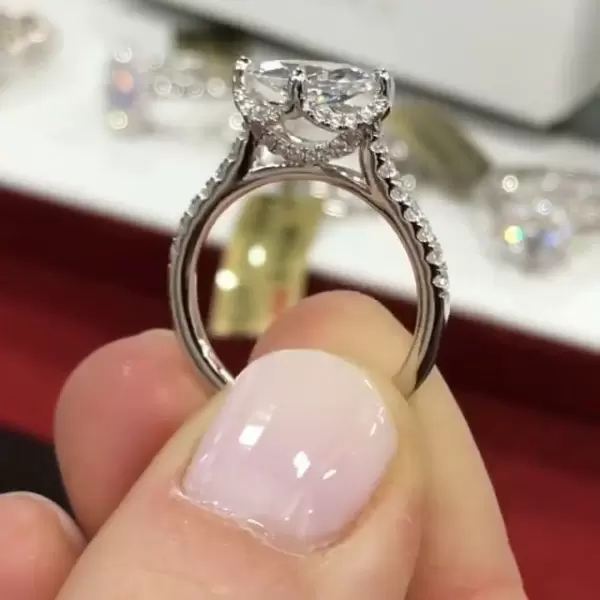Handmade 1.3 Ct Marquise Cut Sterling Silver Engagement Ring