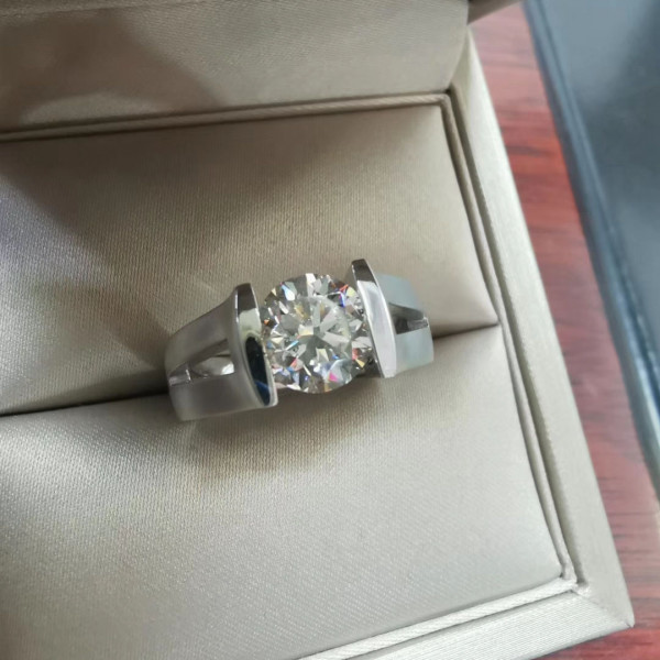 Handmade 1.5 CT Round Cut Split Shank Engagement Ring