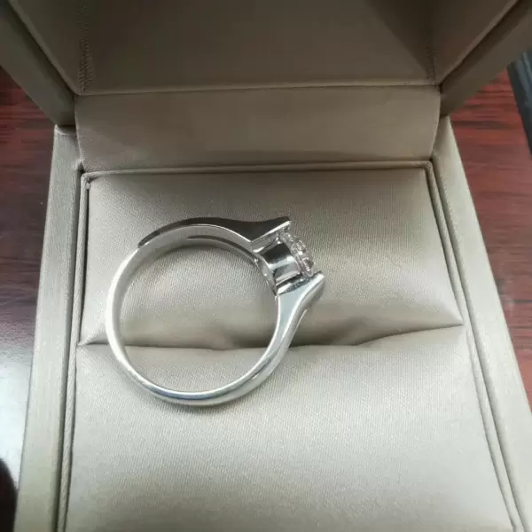 Handmade 1.5 CT Round Cut Split Shank Engagement Ring