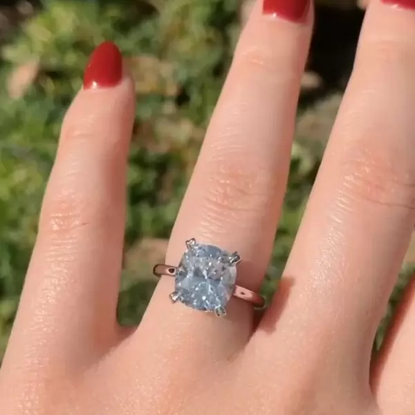 Handmade 4.0 CT Cushion Cut Two Tone Engagement Ring