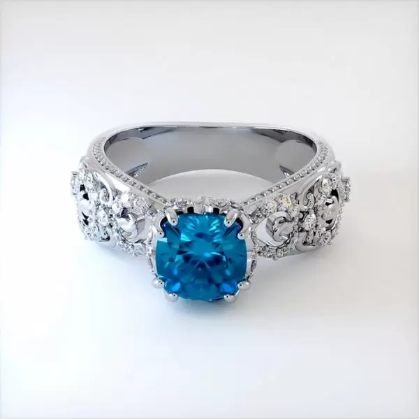 Handmade 1.5 CT Round Cut Vintage Engagement Ring