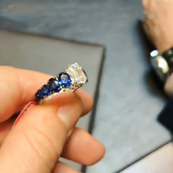Handmade 1.2 CT Emerald Cut  Sapphire Engagement Ring