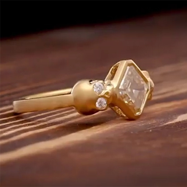 1.5 CT Diamond Gold Skull Ring
