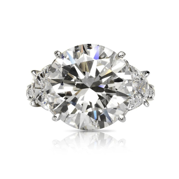 12ct Round Cut White Sapphire Three Stone Engagement Ring