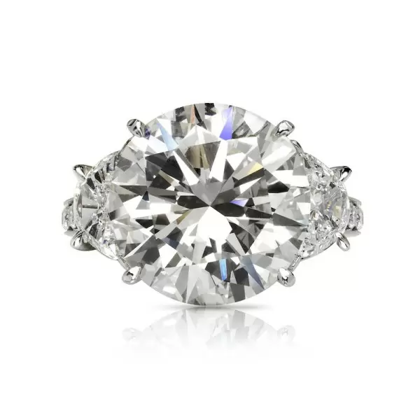 12ct Round Cut White Sapphire Three Stone Engagement Ring