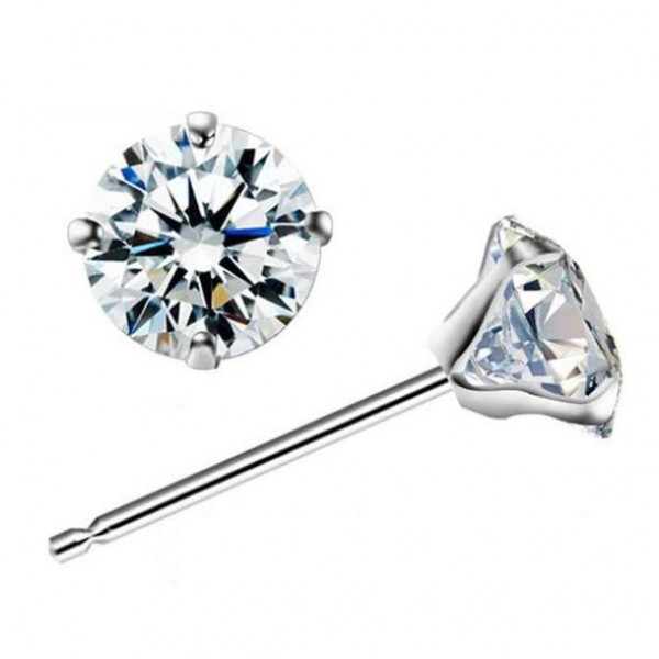 0.8ct Simple Classic White Sapphire Stud Earrings