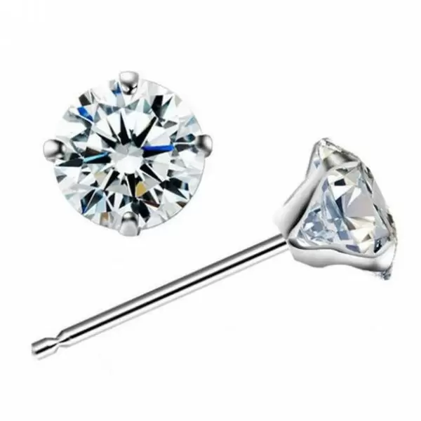 0.8ct Simple Classic White Sapphire Stud Earrings