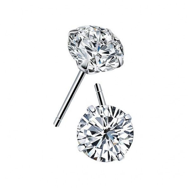 0.8ct Simple Classic White Sapphire Stud Earrings