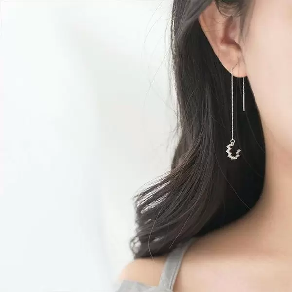 Wavy Drop Fashion Copper Threader Earrings