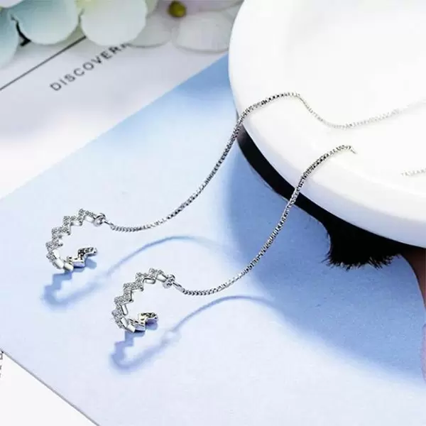 Wavy Drop Fashion Copper Threader Earrings