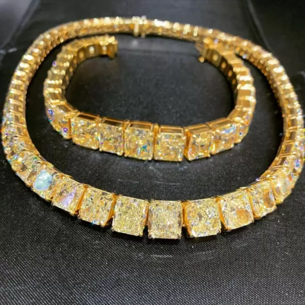 Radiant Cut Yellow Sapphire Tennis Necklace & Bracelet Sets