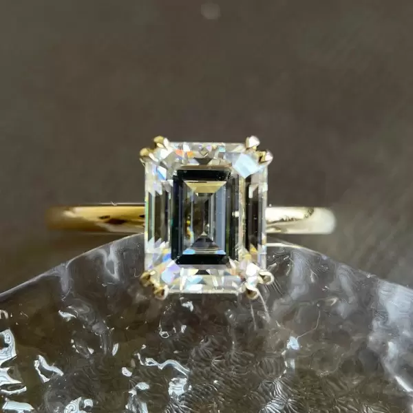 8ct Emerald Cut Double Prong Engagement Ring