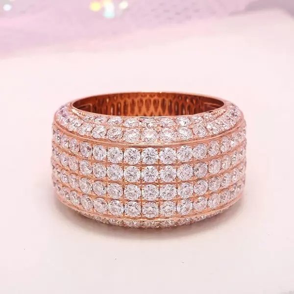 5ctw White Sapphire Paved Bold Wedding Band