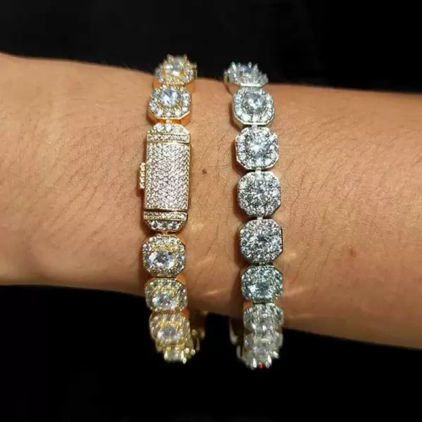 Clustered White Sapphire Unisex Tennis Bracelet