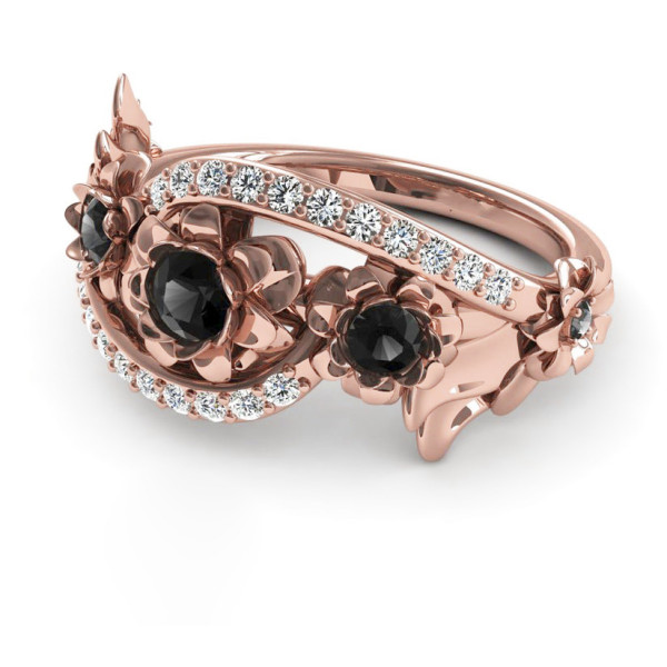 Round Cut Ruby Flower Cocktail Ring