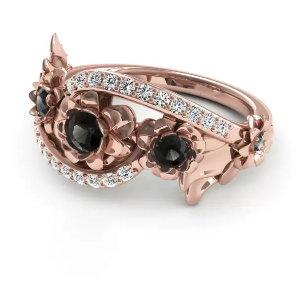 Round Cut Ruby Flower Cocktail Ring