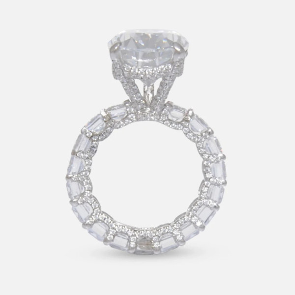 5ct Pear Cut White Sapphire Engagement Ring