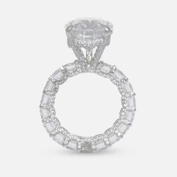 5ct Pear Cut White Sapphire Engagement Ring
