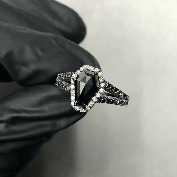Coffin Cut  Black Gemstone Ring For Halloween  Special Offer