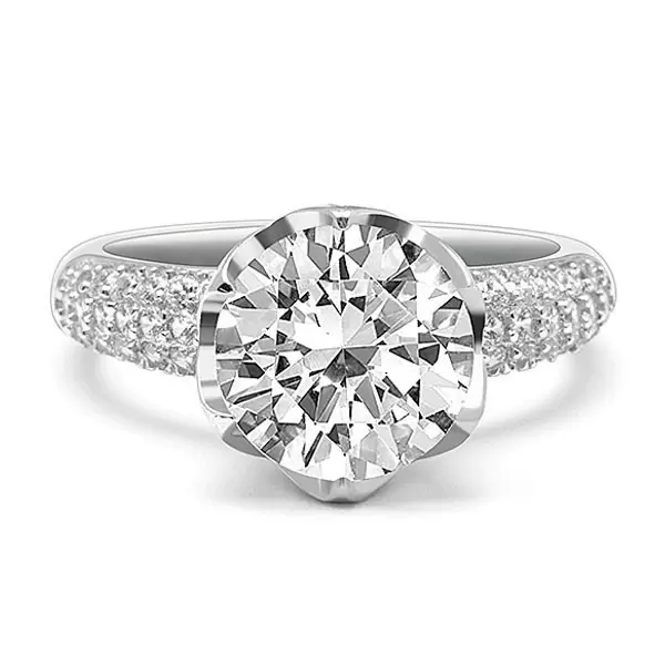 Handmade 4 Ct Crown Prong White Sapphire Ring