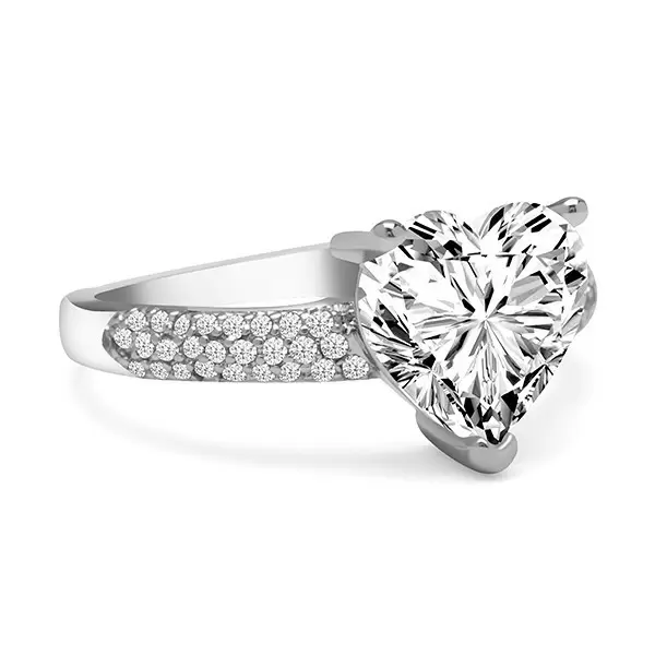 Handmade 3 Ct Heart Cut White Sapphire Ring