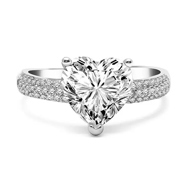 Handmade 3 Ct Heart Cut White Sapphire Ring