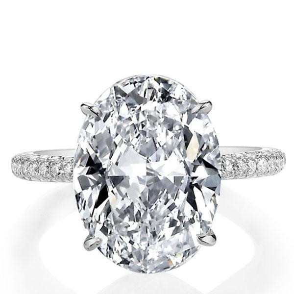 Handmade 5 Ct Oval Cut Lab-created Engagement Ring