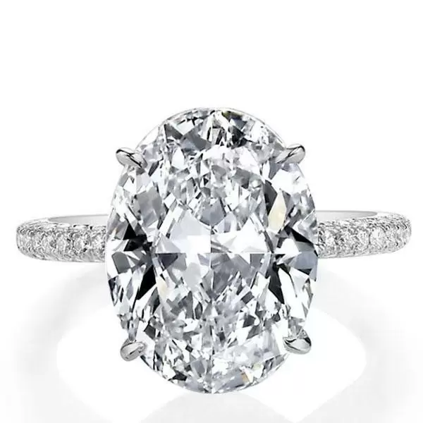 Handmade 5 Ct Oval Cut Lab-created Engagement Ring