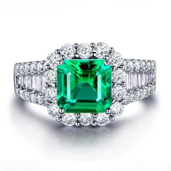 Handmade Emerald Lab Created Sapphire Ring