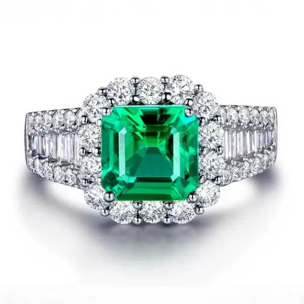Handmade Emerald Lab Created Sapphire Ring