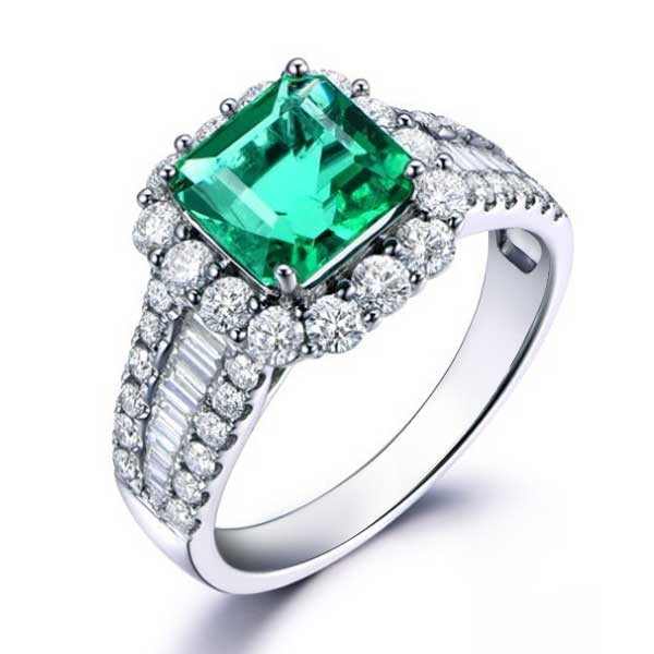 Handmade Emerald Lab Created Sapphire Ring