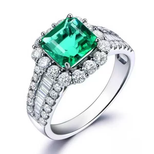 Handmade Emerald Lab Created Sapphire Ring