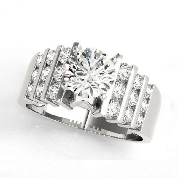 1.2ct Round Cut White Sapphire 2pcs Bridal Set