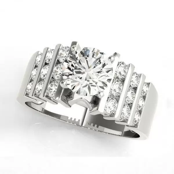 1.2ct Round Cut White Sapphire 2pcs Bridal Set