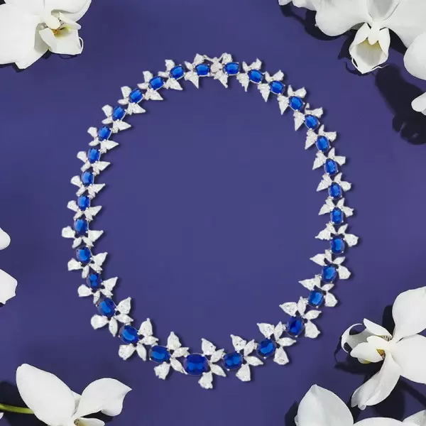 Oval Cut Royal Blue Sapphire Statement Necklace