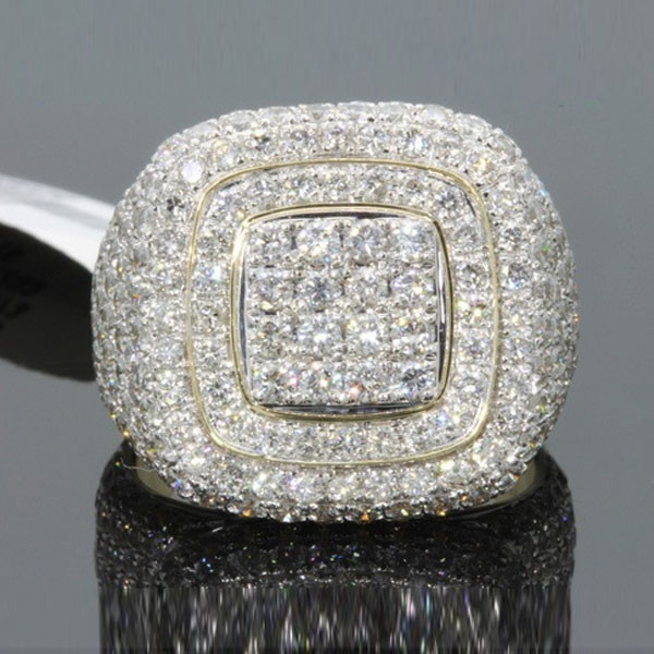 Handmade Iced Out Platform Men's Ring